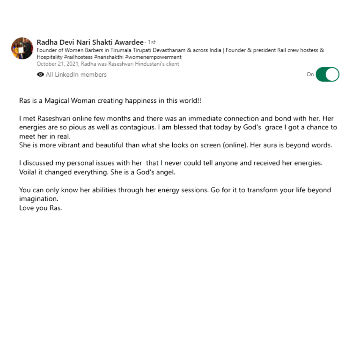 Recommendation
